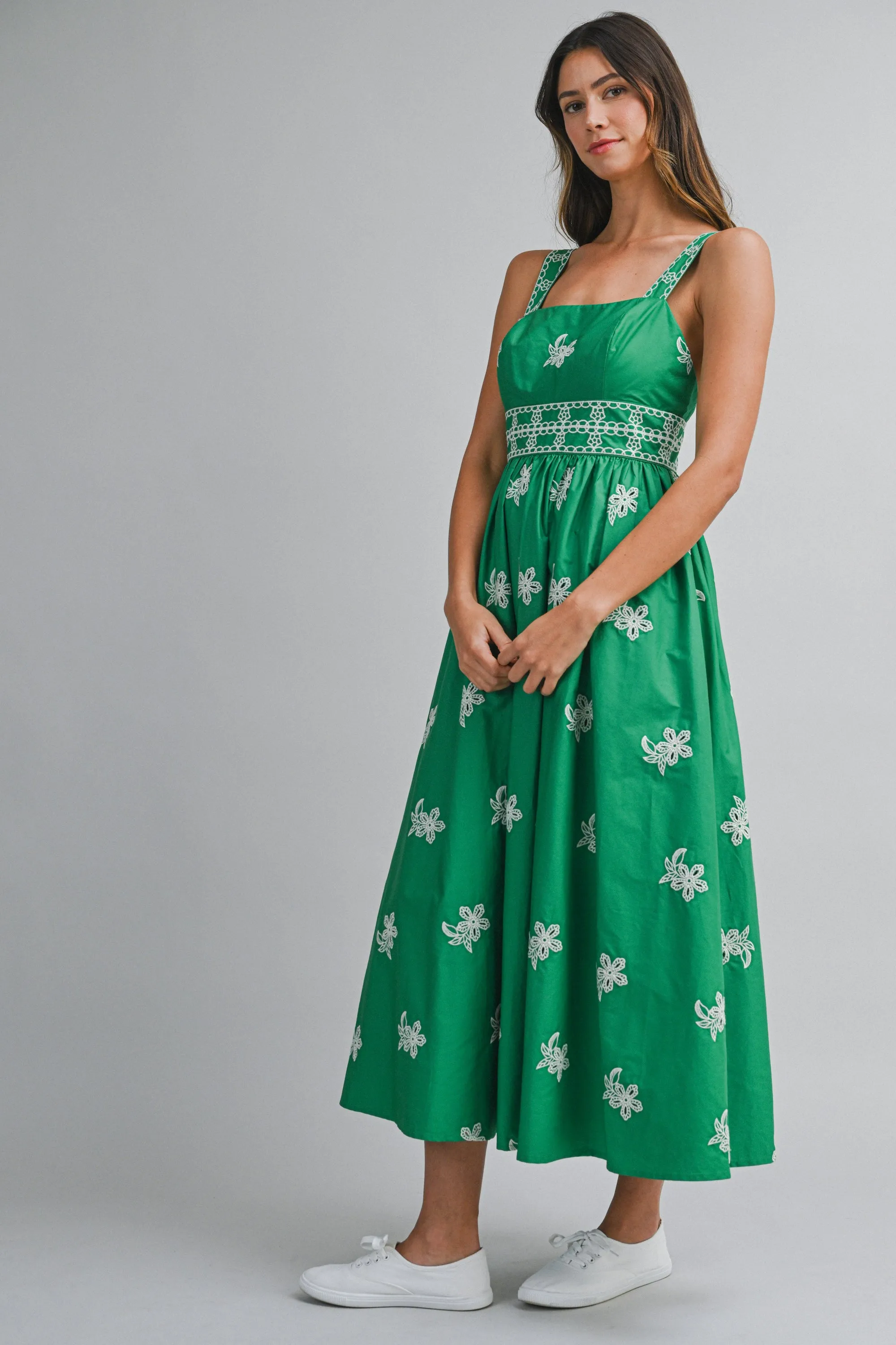 ALEXIS EMBROIDERED STRAP SHOULDER MIDI DRESS sold by MABLE product image thumbnail 2