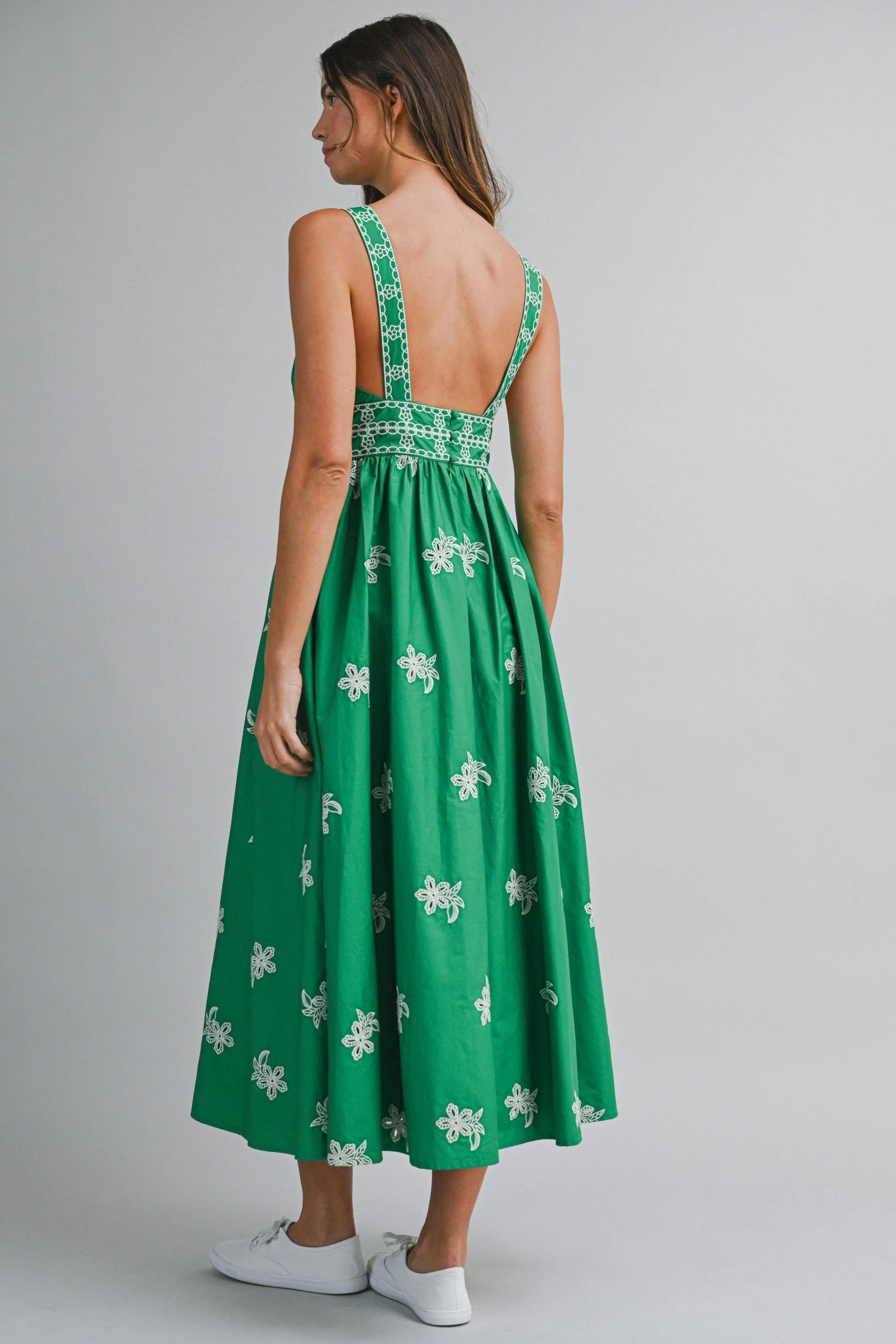 ALEXIS EMBROIDERED STRAP SHOULDER MIDI DRESS sold by MABLE product image thumbnail 3