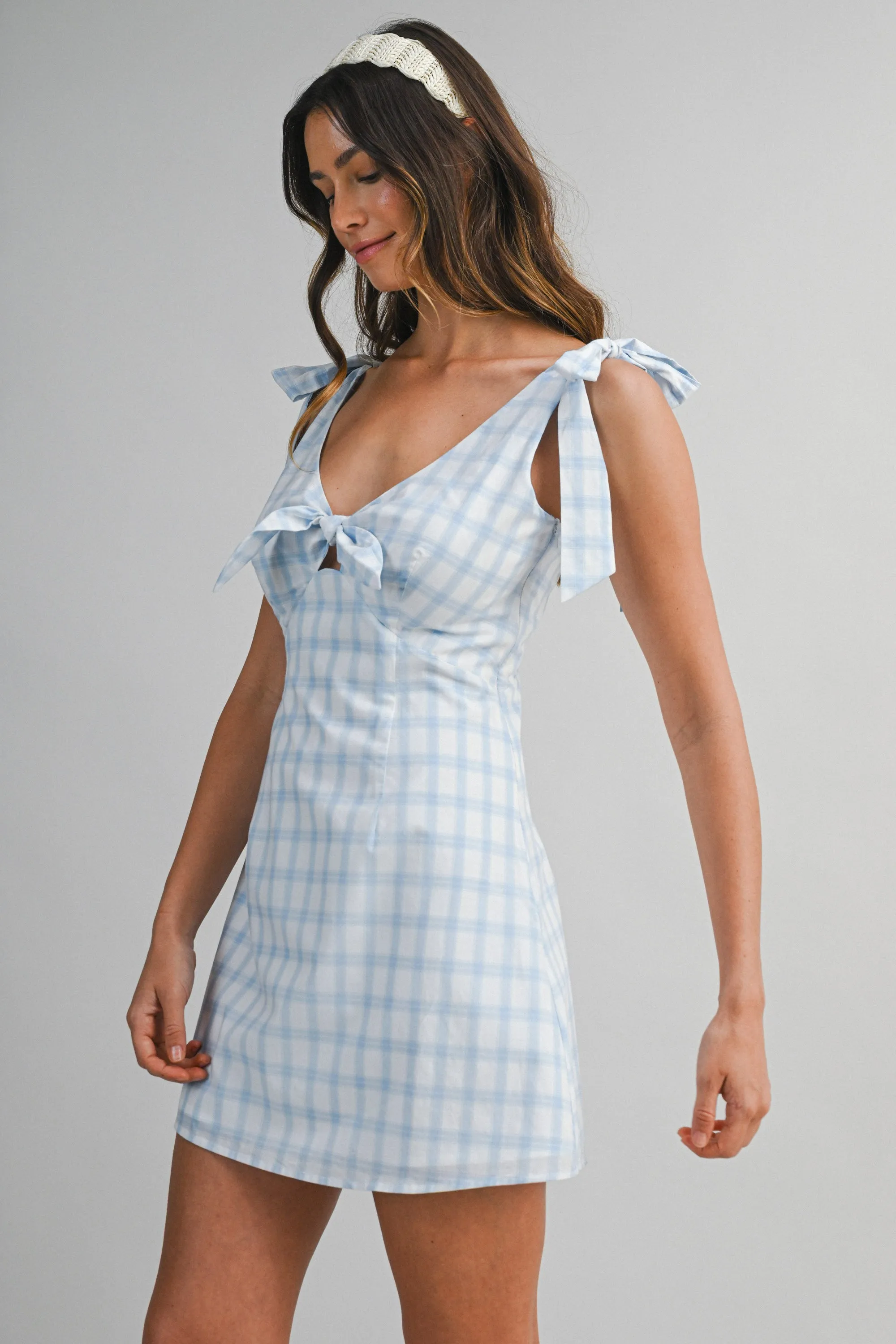 SHAY KNITTED PLAID MINI DRESS sold by MABLE product image thumbnail 2