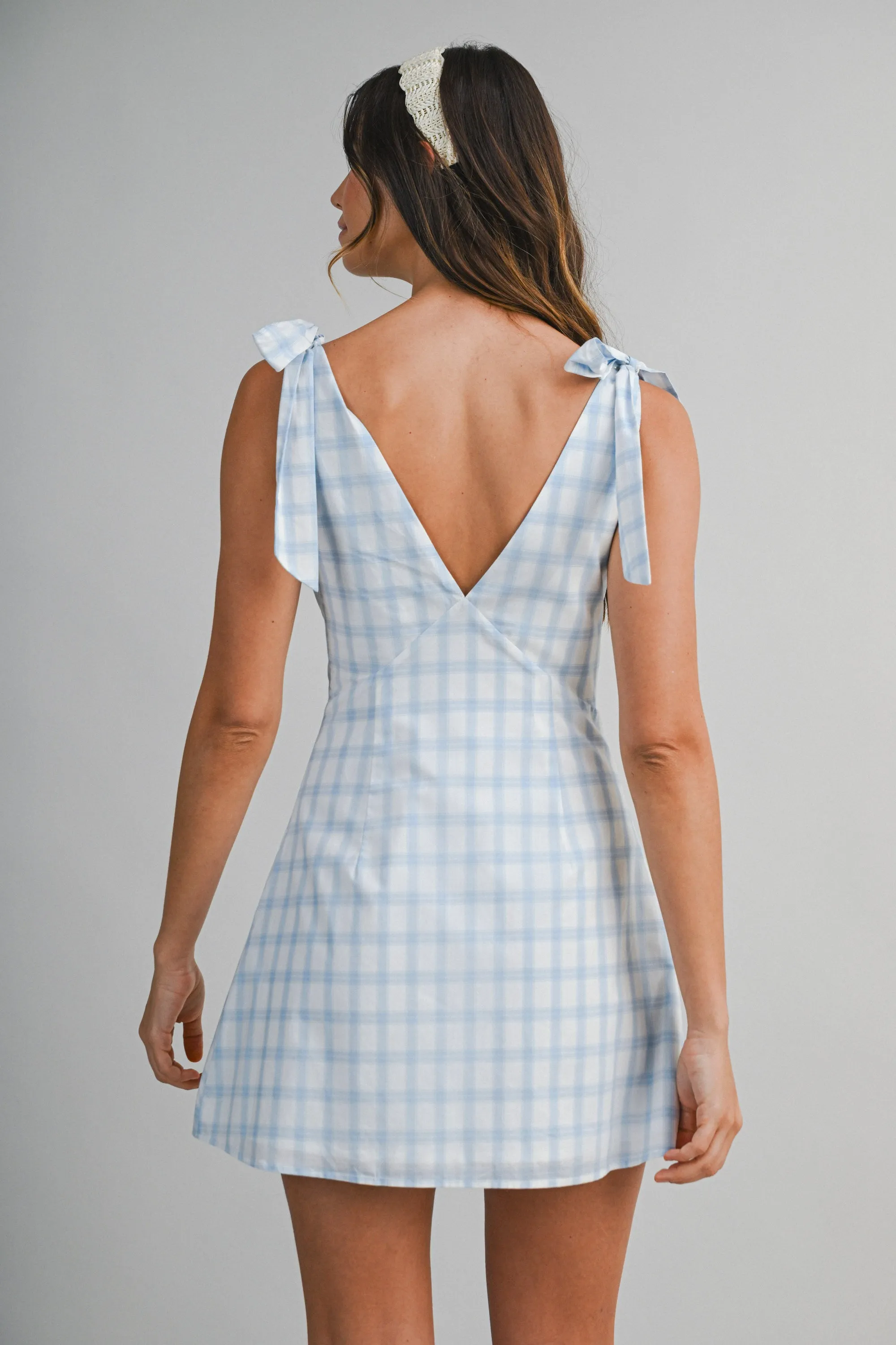 SHAY KNITTED PLAID MINI DRESS sold by MABLE product image thumbnail 5