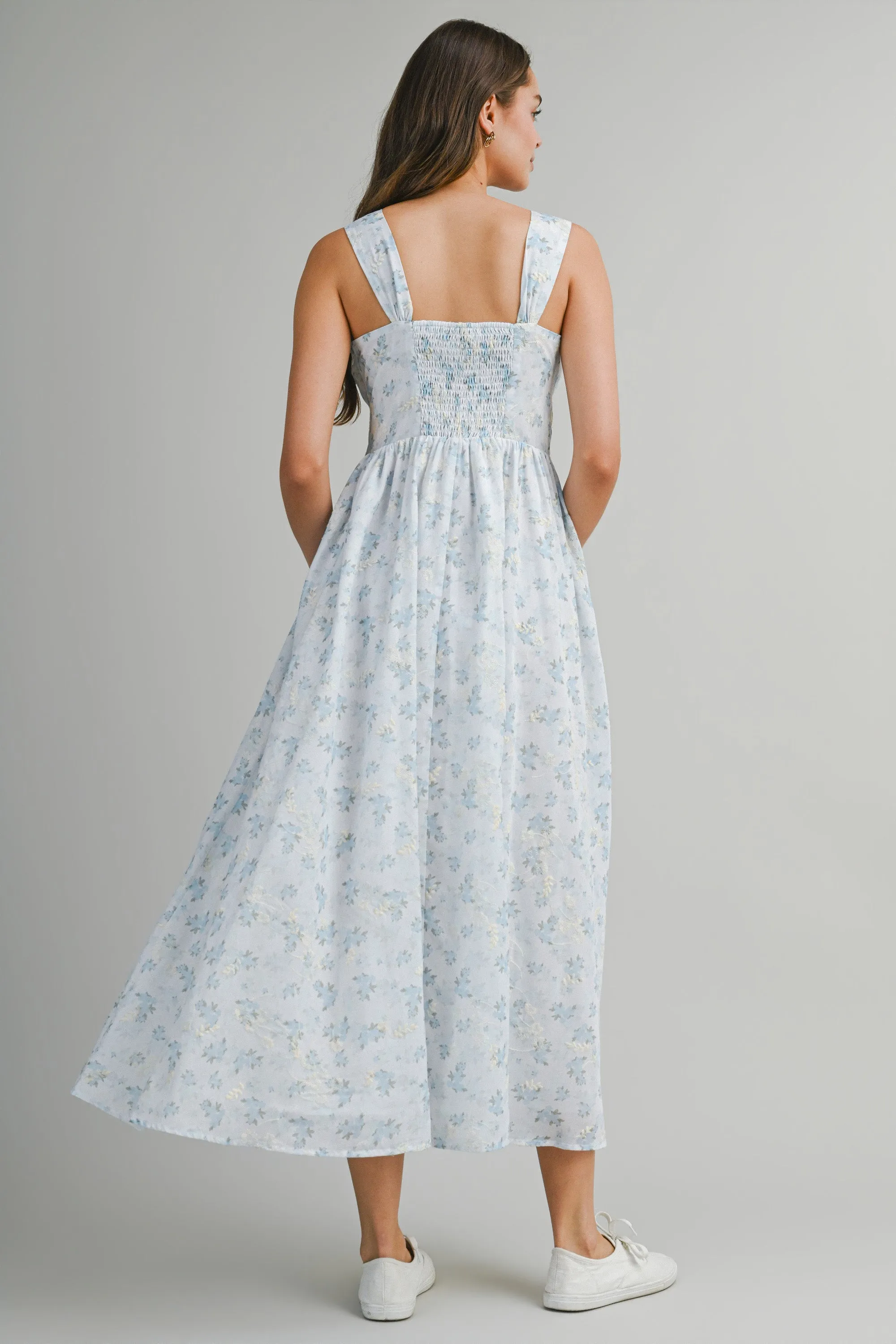 AVAYAH FLORAL PRINTED EMBROIDERY MIDI DRESS sold by MABLE product image thumbnail 4