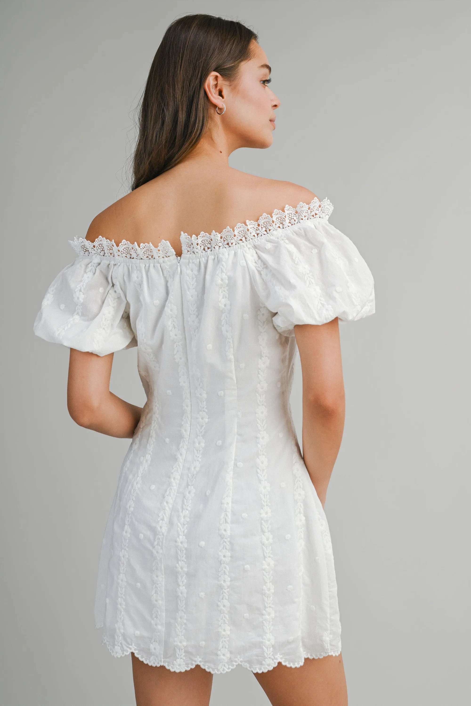 GABRIELLE EMBROIDERED OFF SHOULDER MINI DRESS sold by MABLE product image thumbnail 2