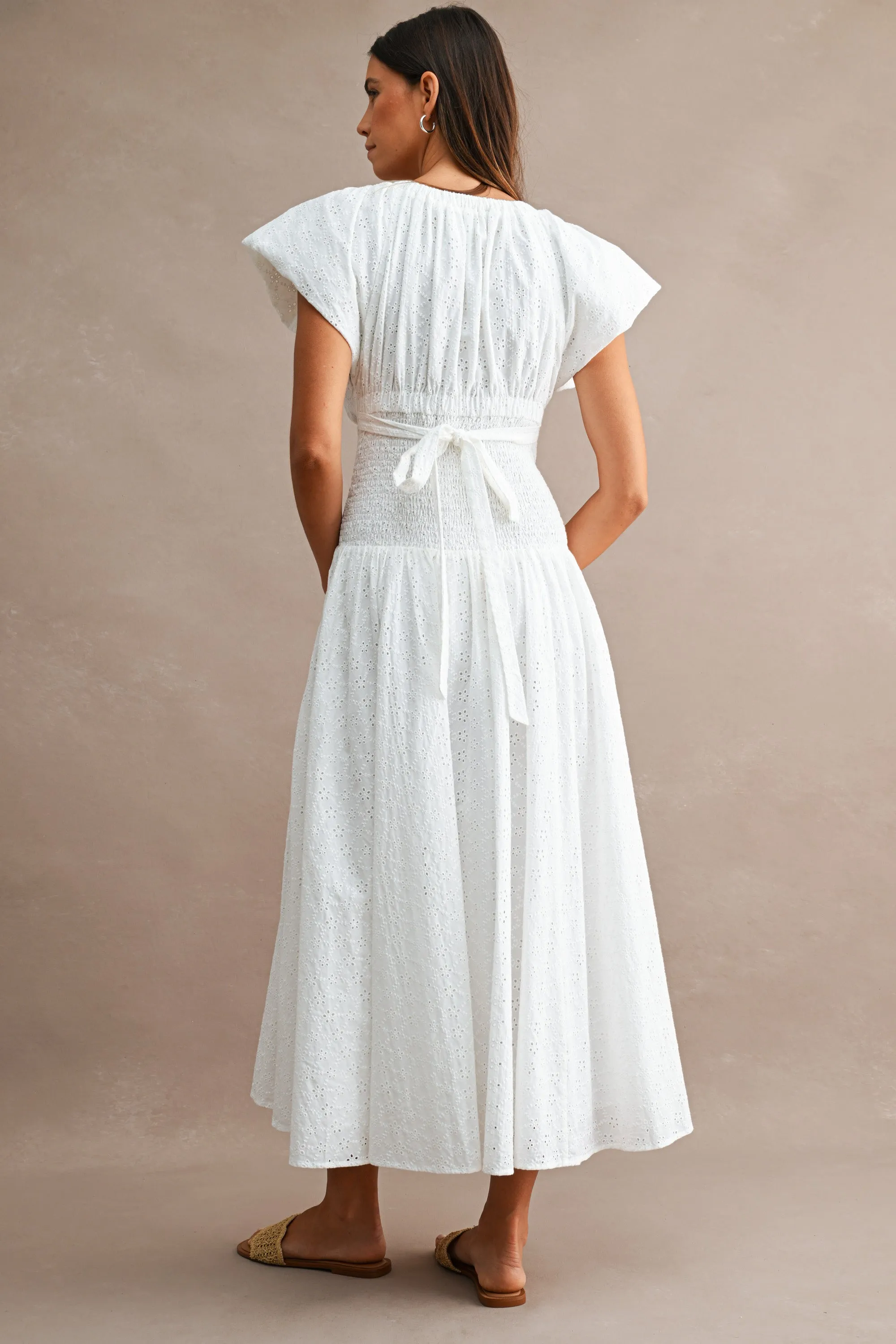 LESLIE EYELET PUFF SLEEVES MIDI DRESS sold by MABLE product image thumbnail 5