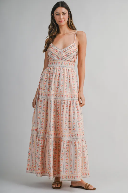 LONDYN V NECK TIERED MAXI DRESS made by MABLE
