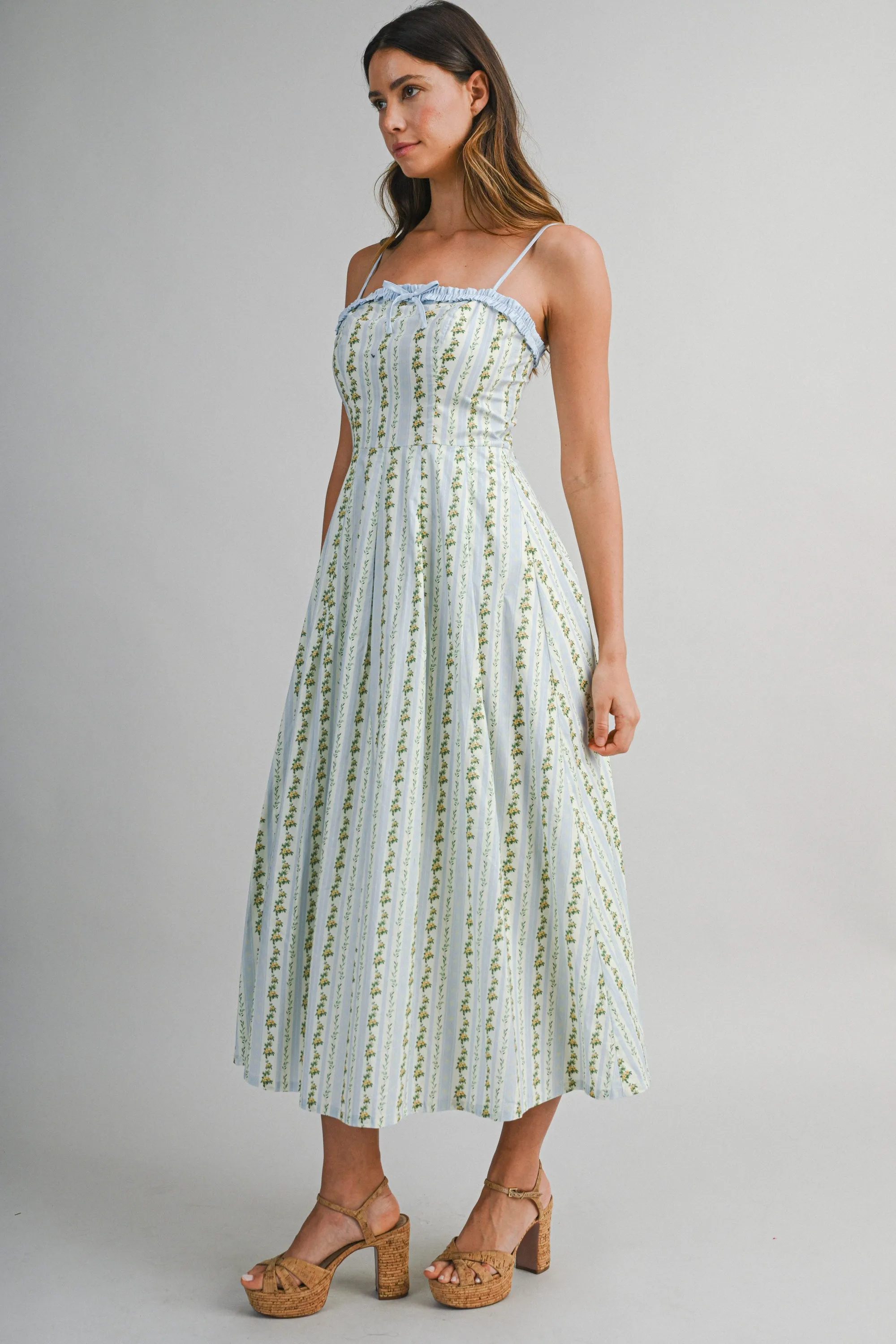 ELOWYN WALL PAPER PRINT CONTRAST MIDI DRESS sold by MABLE product image thumbnail 2