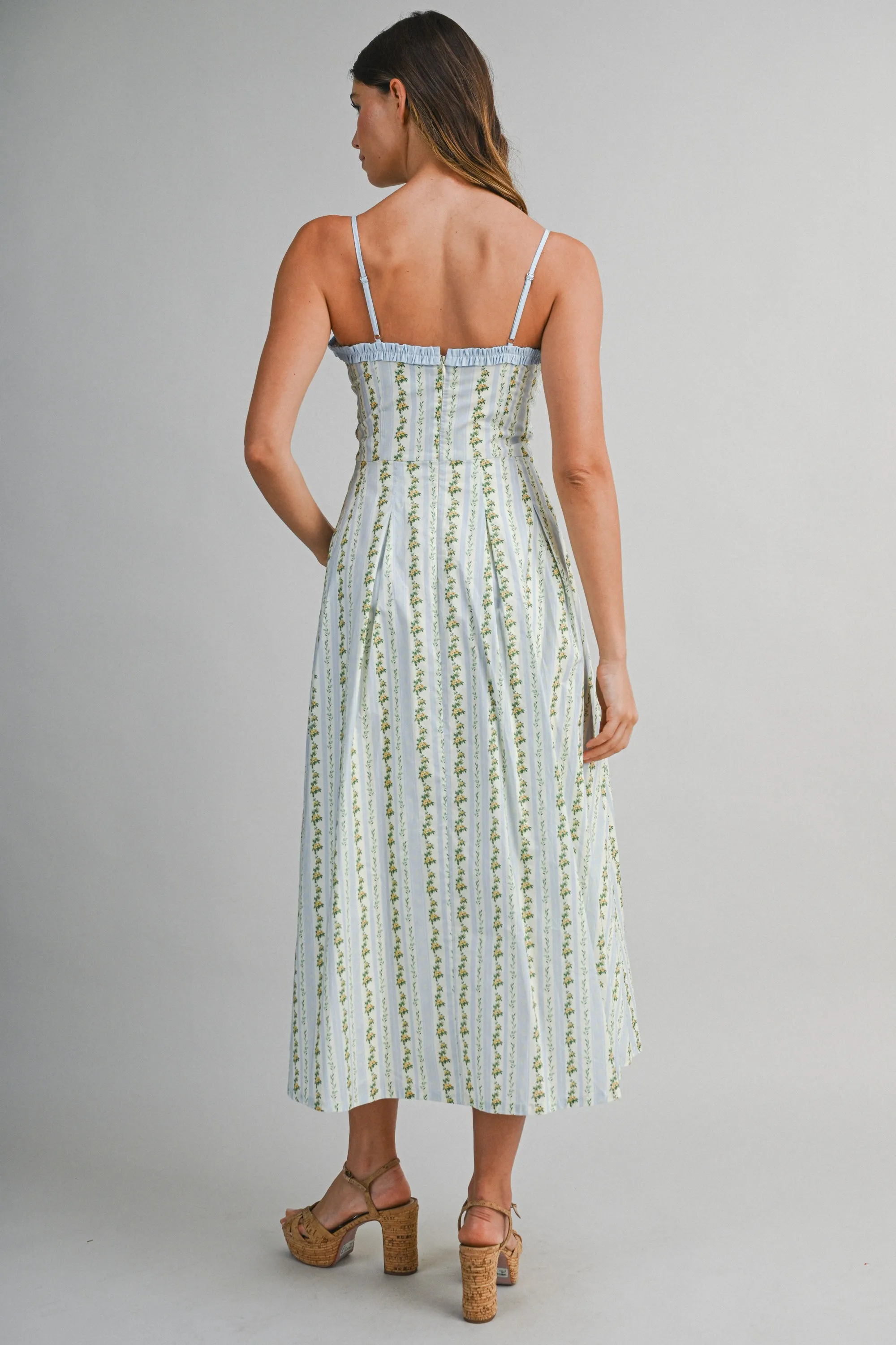 ELOWYN WALL PAPER PRINT CONTRAST MIDI DRESS sold by MABLE product image thumbnail 3