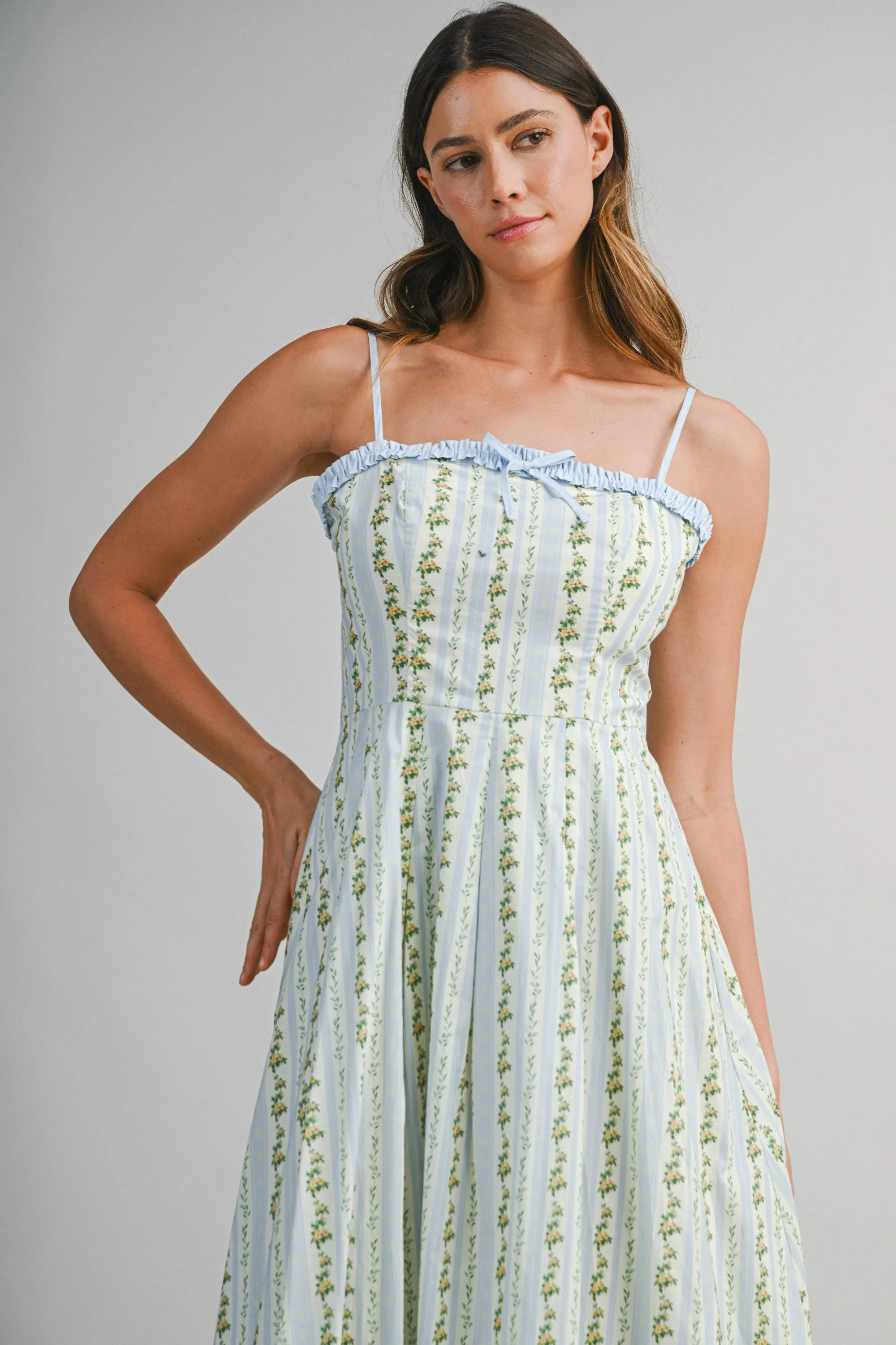 ELOWYN WALL PAPER PRINT CONTRAST MIDI DRESS sold by MABLE product image thumbnail 4