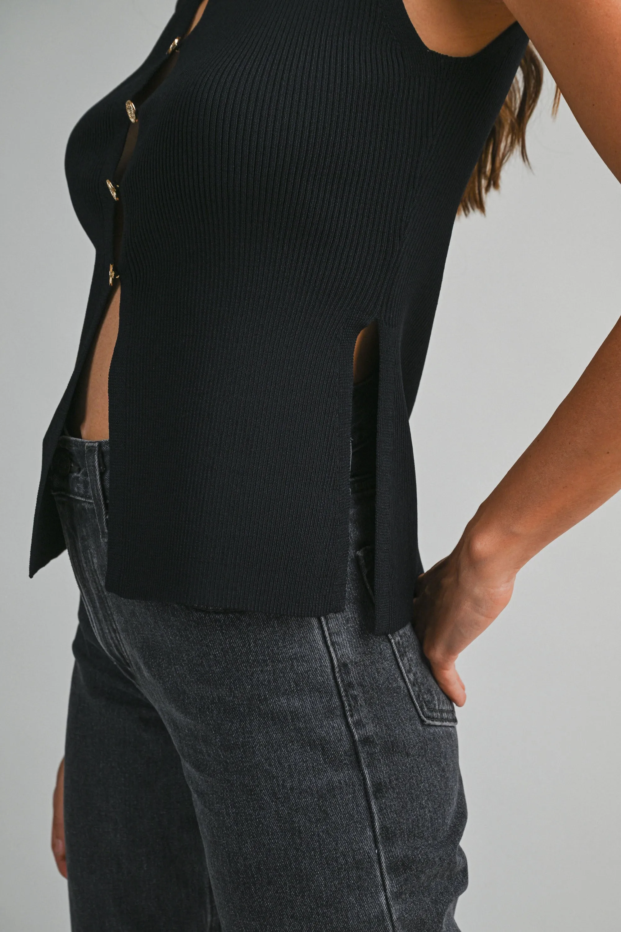 HAYLEY KNITTED VEST WITH SLITS sold by MABLE product image thumbnail 5