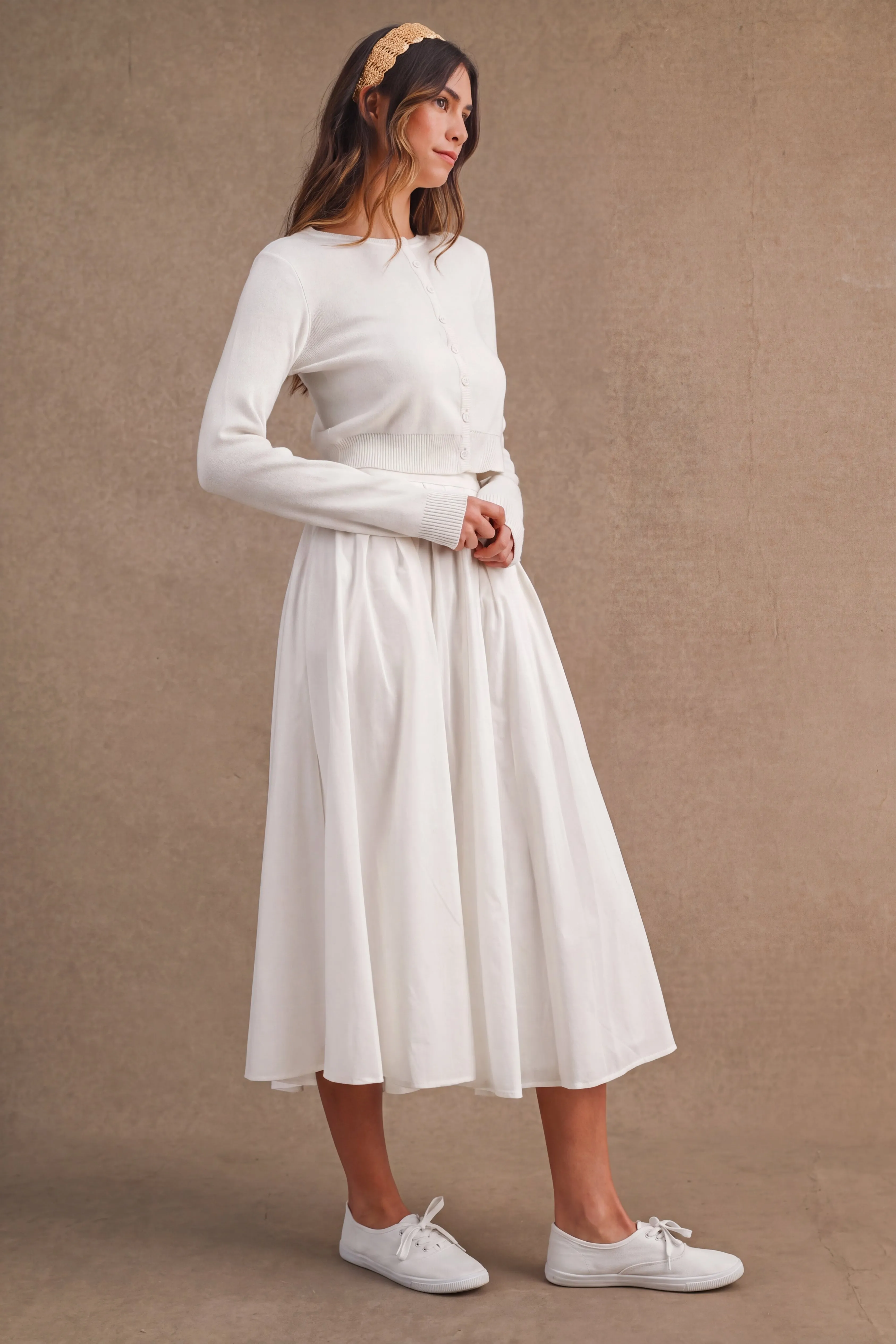 MELINA BUTTON UP FRONT CARDIGAN TOP AND SKIRT SET sold by MABLE product image thumbnail 2
