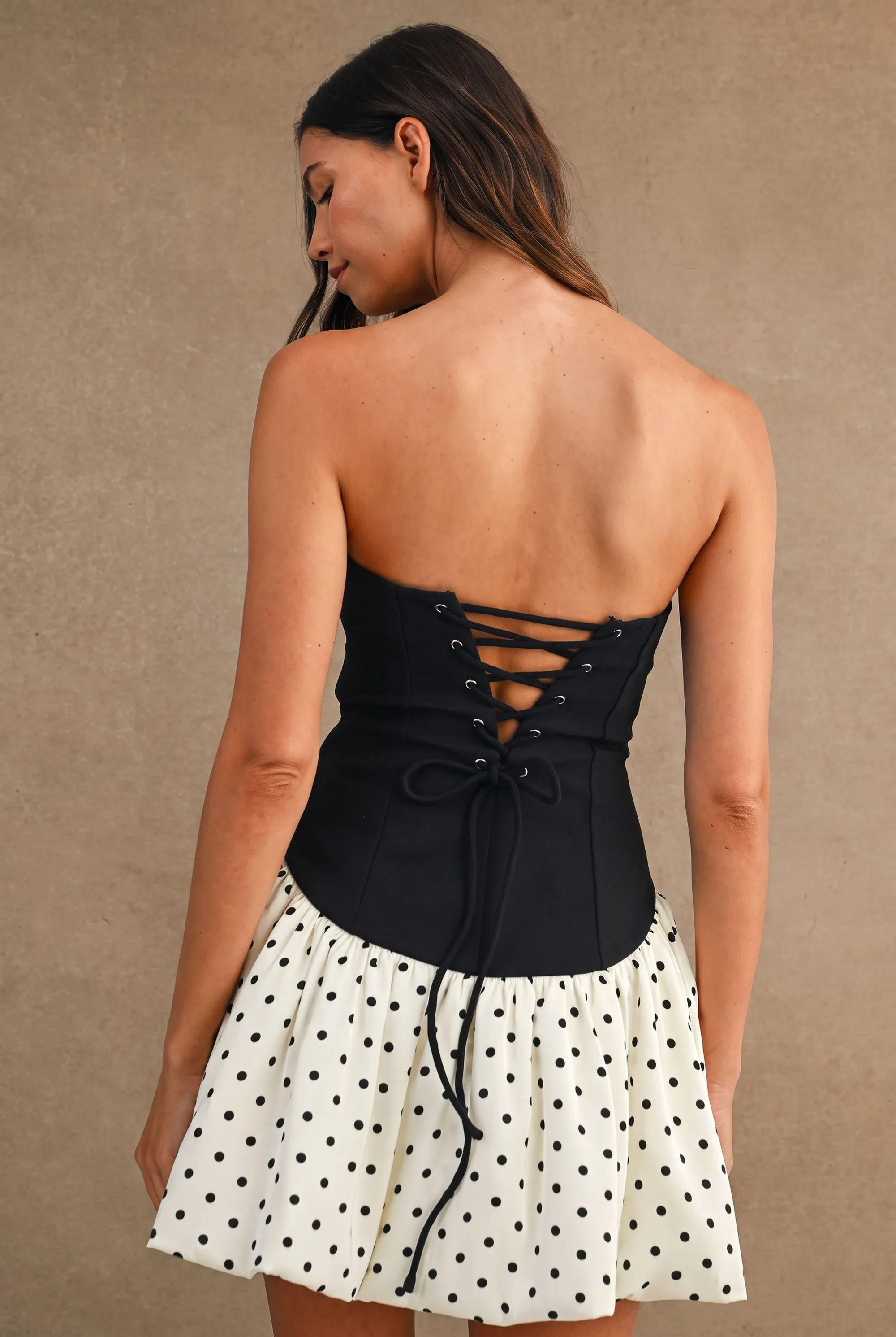 EMERIE SWEETHEART NECKLINE BUBBLE HEM MINI DRESS sold by MABLE product image thumbnail 4