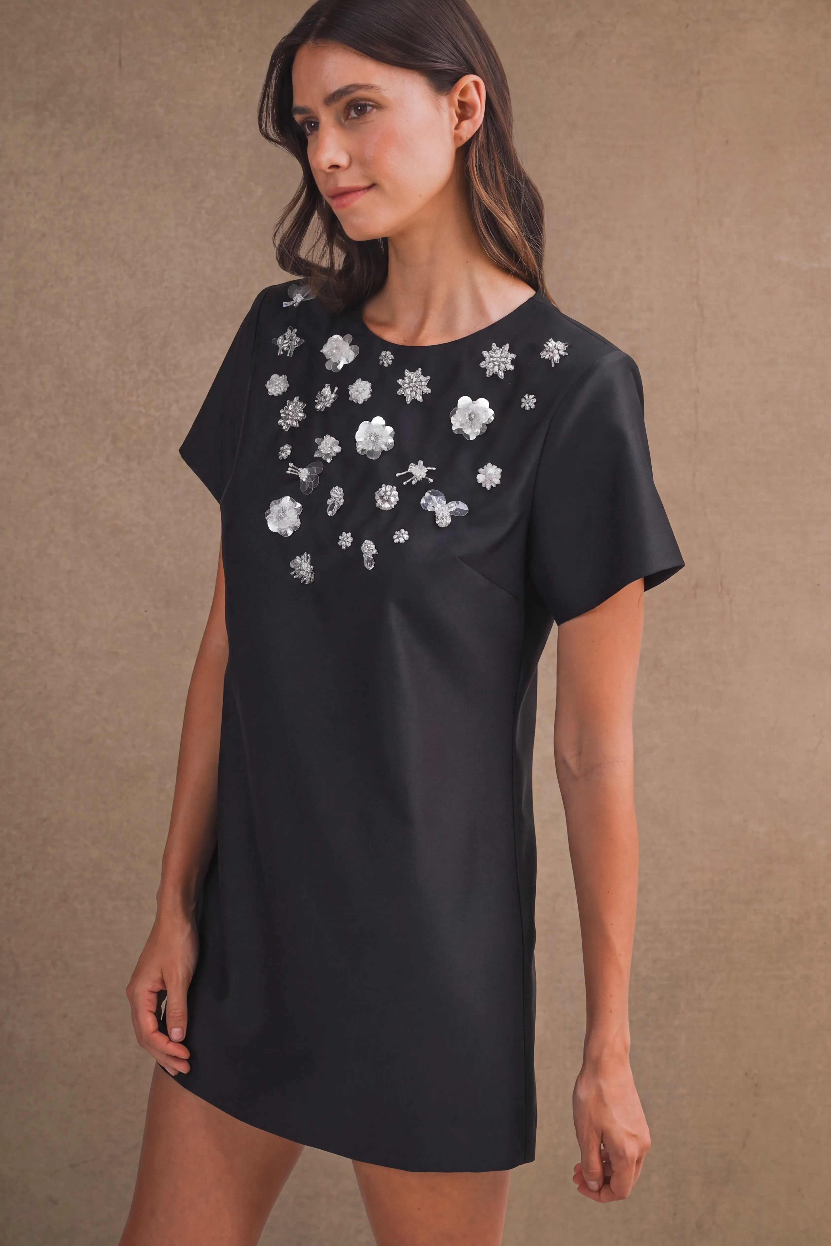 TESSA BEADED SATIN MINI DRESS sold by MABLE product image thumbnail 2