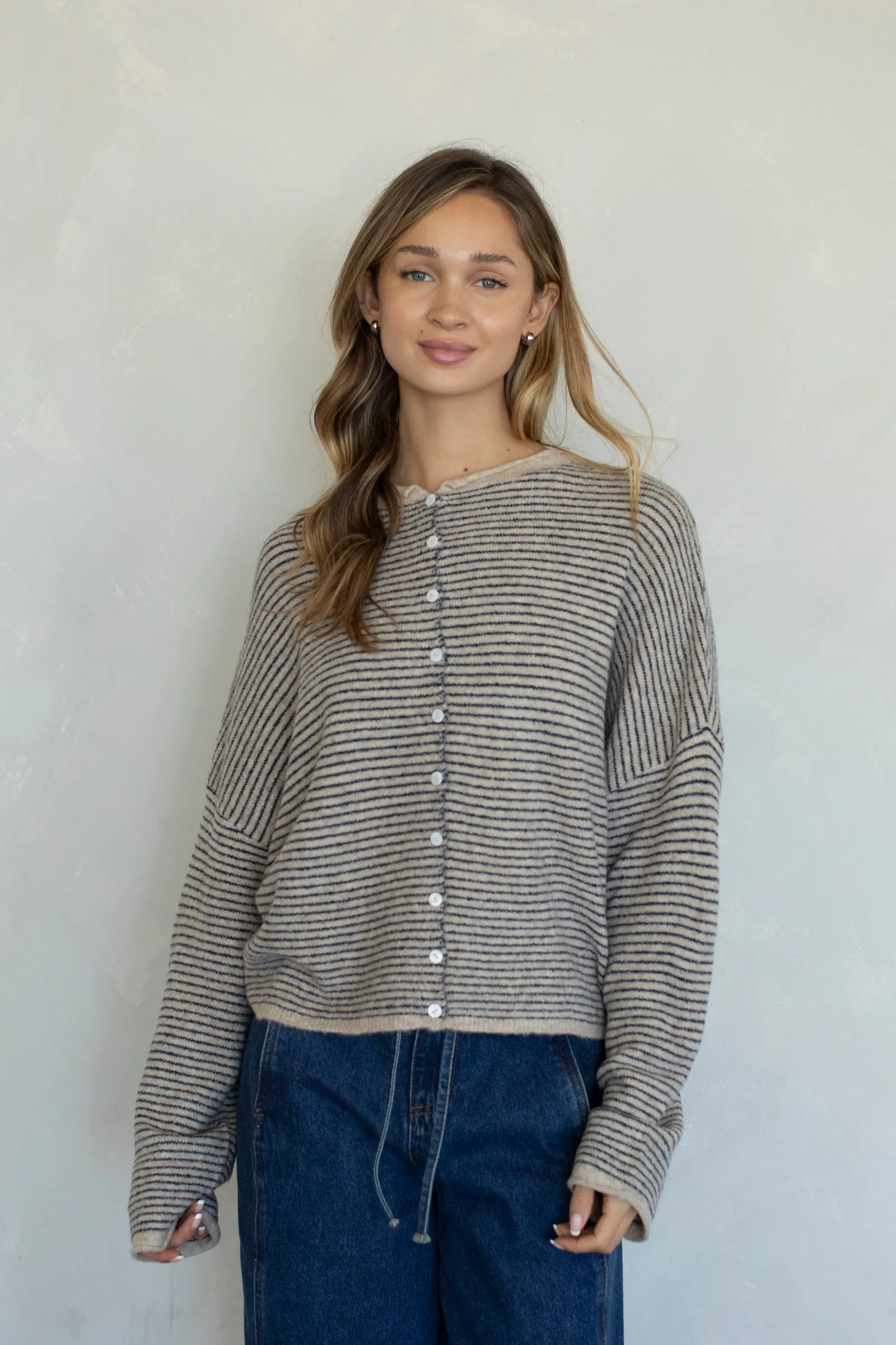 Pin-Striped Piper Cardigan sold by Things Between product image thumbnail 2