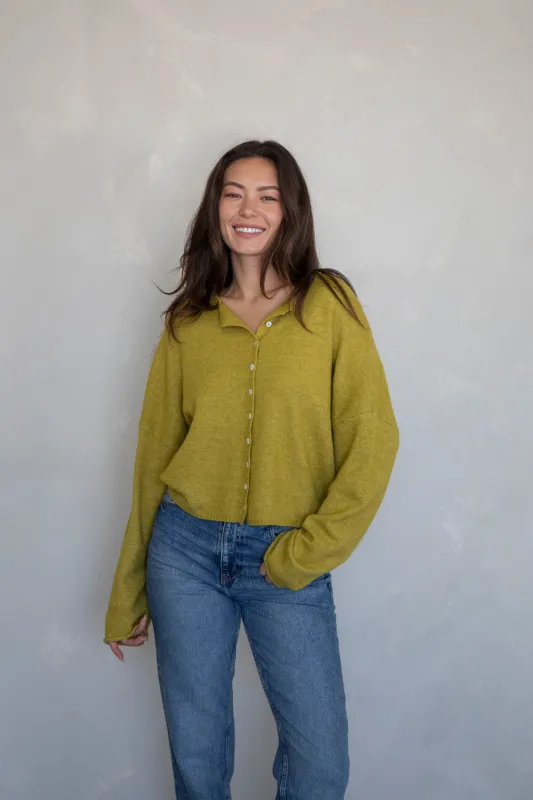 Dijon Yellow Piper Cardigan made by Things Between