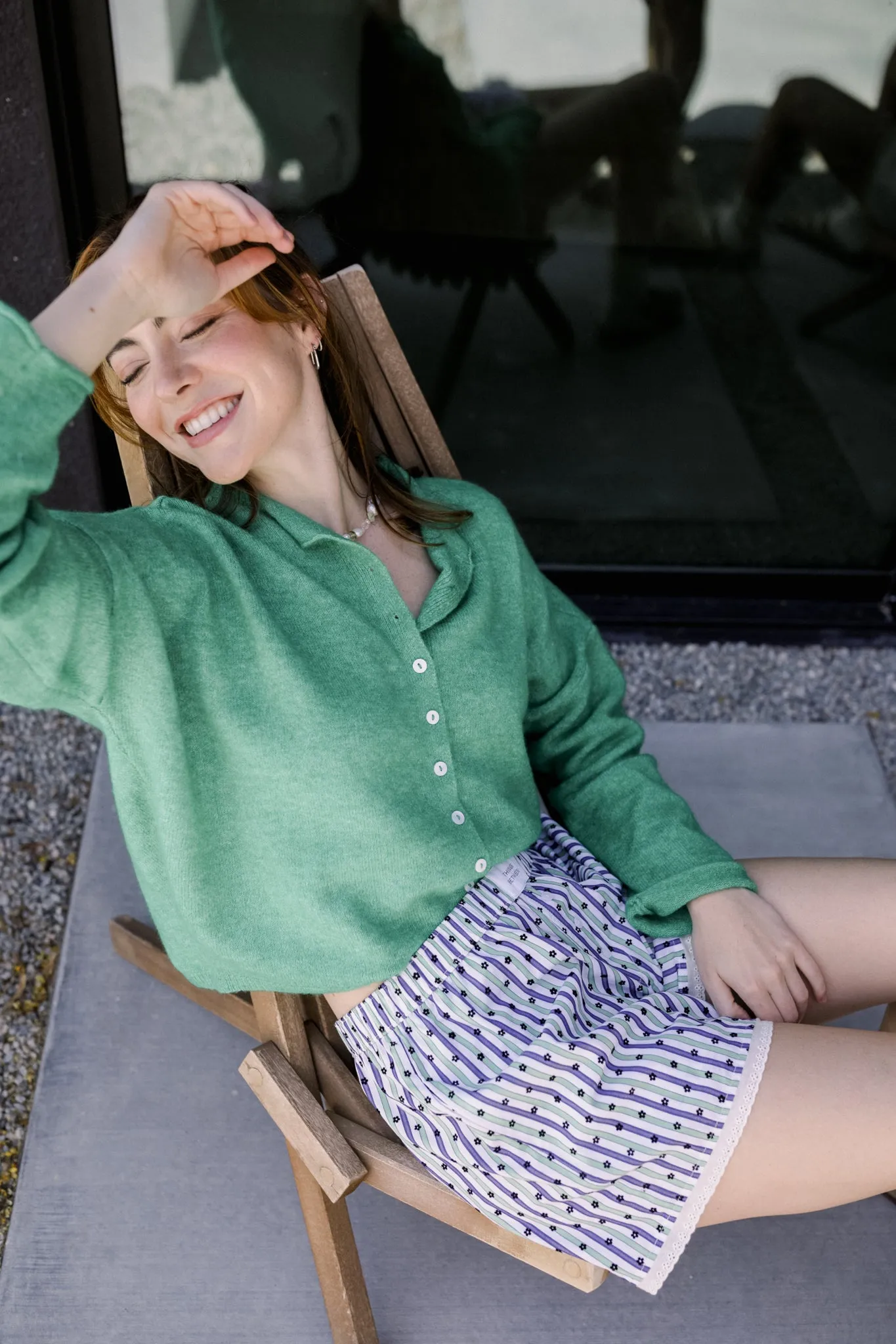 Kelly Green Piper Cardigan sold by Things Between