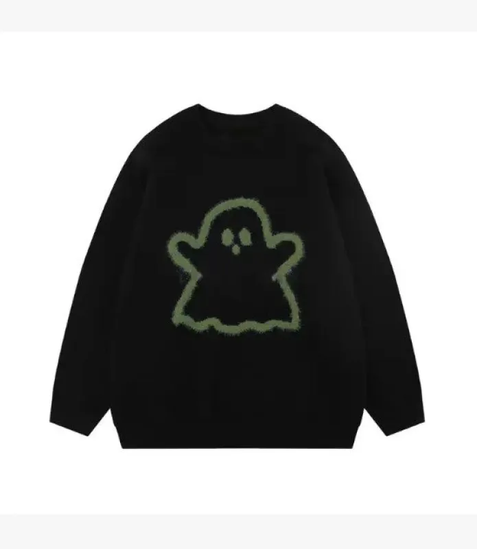Glow-in-the-Dark Ghost Sweater - Halloween Knit made by Miss Sparkling