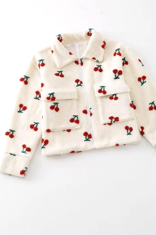 Sherpa cherries jacket made by Miss Sparkling