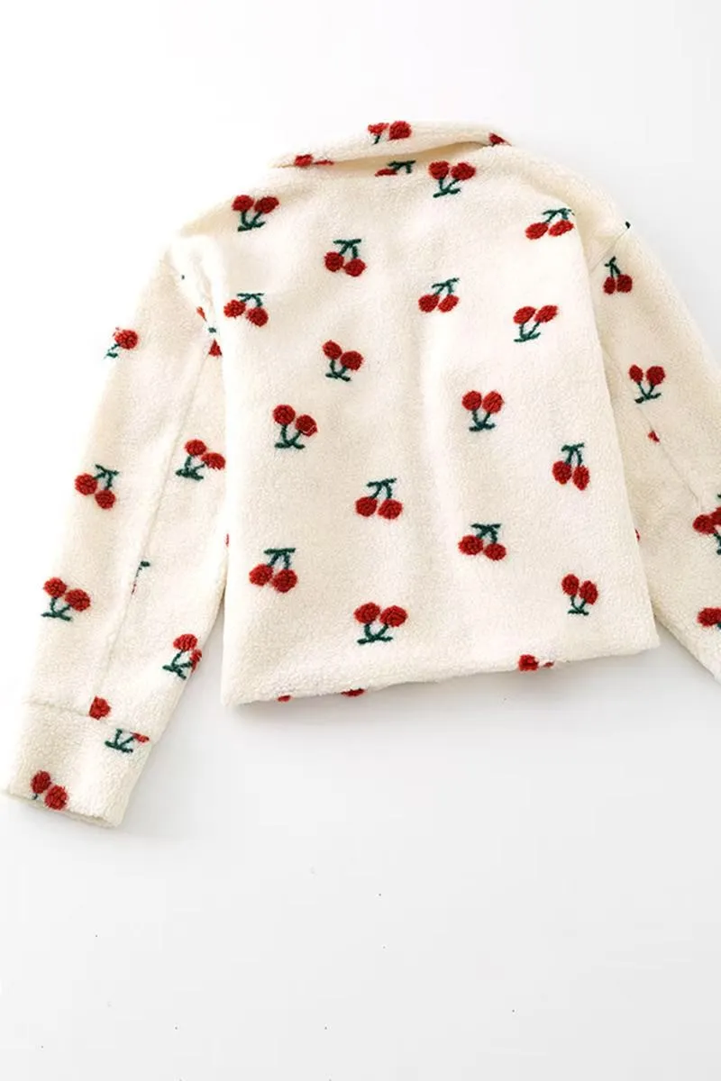 Sherpa cherries jacket sold by Miss Sparkling product image thumbnail 2