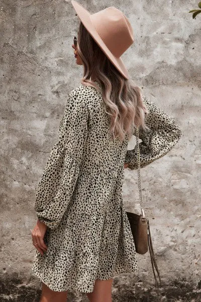 Dotted ruffled long sleeve tiered dress sold by Miss Sparkling product image thumbnail 3