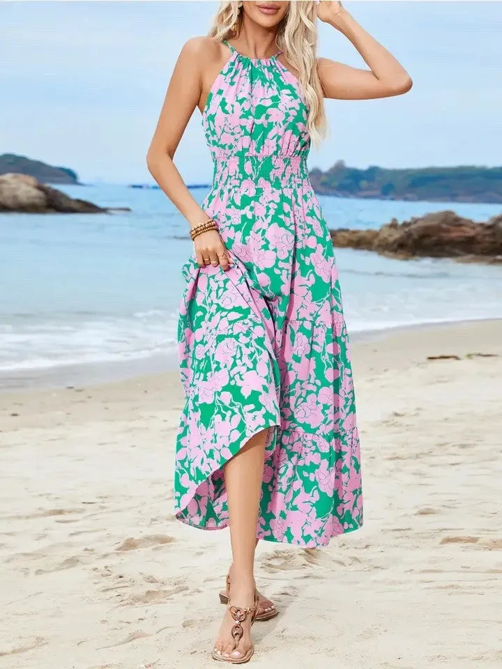 Tropical Floral High-Low Maxi Dress sold by Miss Sparkling