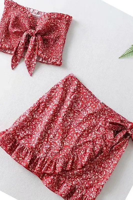 Tube top two piece skirt set made by Miss Sparkling
