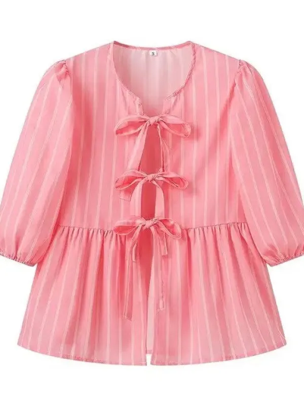 Tie front blouse made by Miss Sparkling