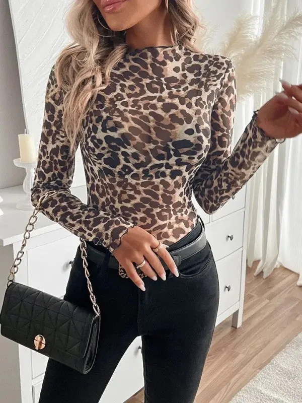 Leopard print long sleeve top sold by Miss Sparkling