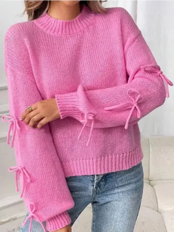 Bow sleeve knit sweater sold by Miss Sparkling