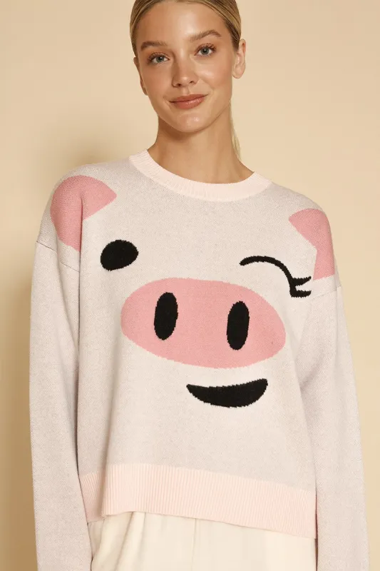 Pig face knit sweater sold by Miss Sparkling
