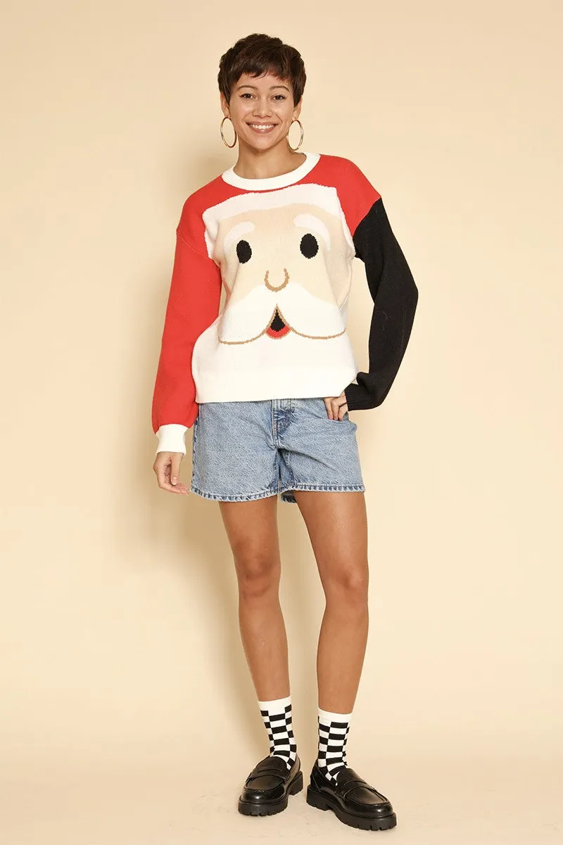 Santa face knit holiday sweater sold by Miss Sparkling product image thumbnail 3