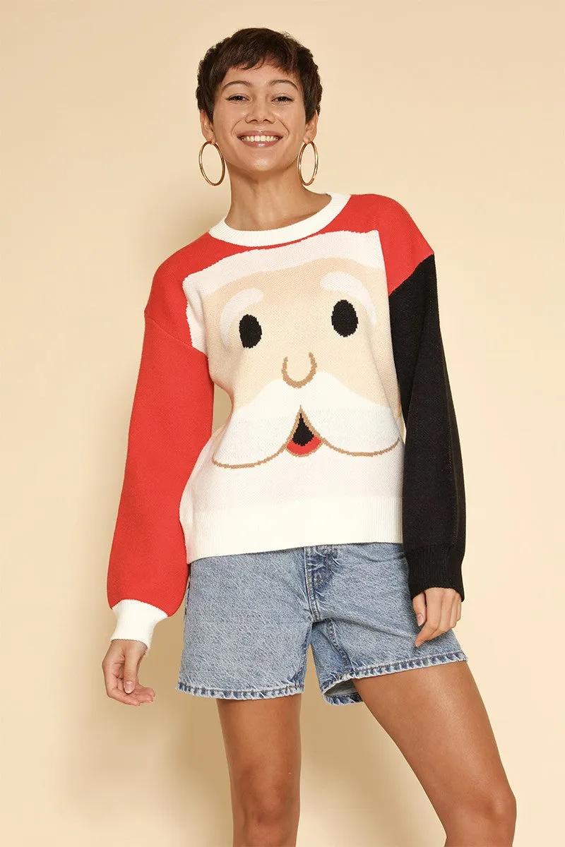 Santa face knit holiday sweater sold by Miss Sparkling product image thumbnail 4