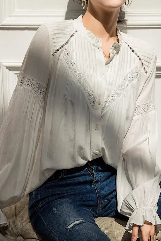 Puff Sleeves button top made by Miss Sparkling