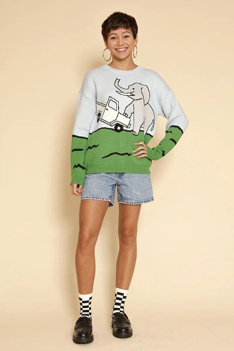 Elephant safari knit sweater sold by Miss Sparkling product image thumbnail 4