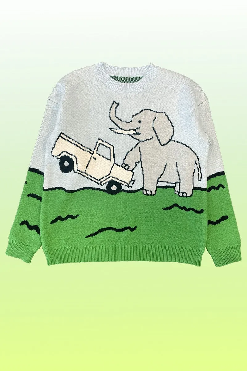 Elephant safari knit sweater sold by Miss Sparkling product image thumbnail 5