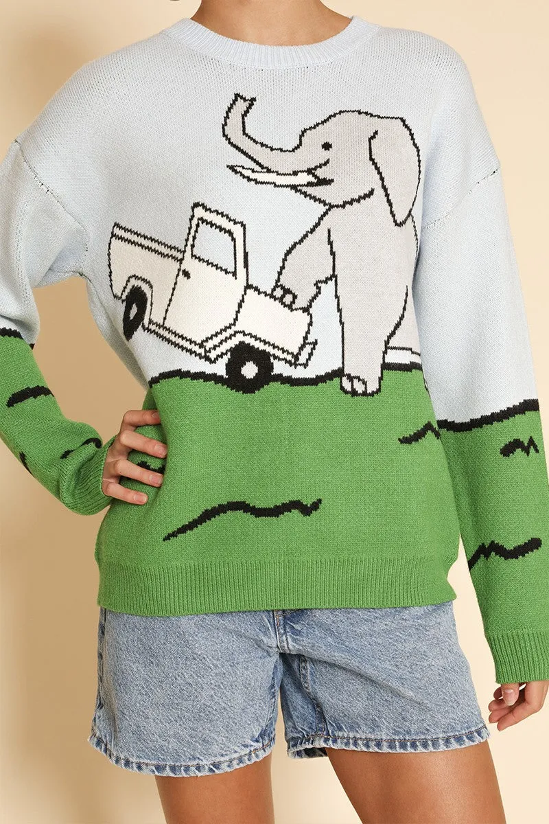 Elephant safari knit sweater sold by Miss Sparkling product image thumbnail 3