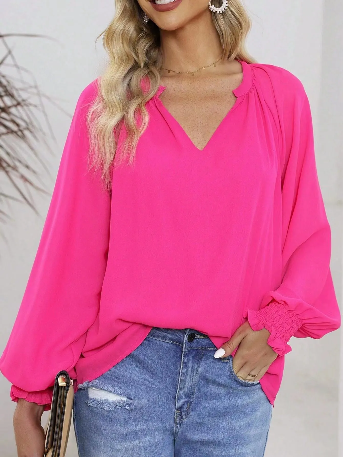 Oversized v neck blouse sold by Miss Sparkling