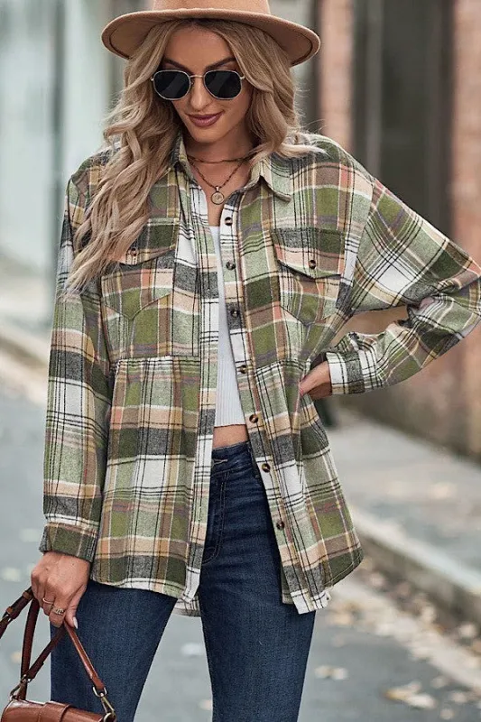 Plaid long sleeve shirt made by Miss Sparkling