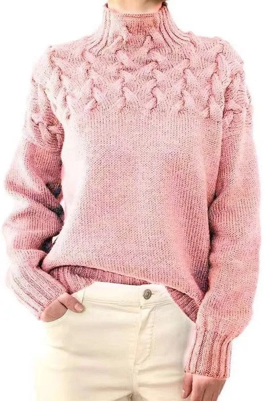 Mock neck knit sweater sold by Miss Sparkling product image thumbnail 5