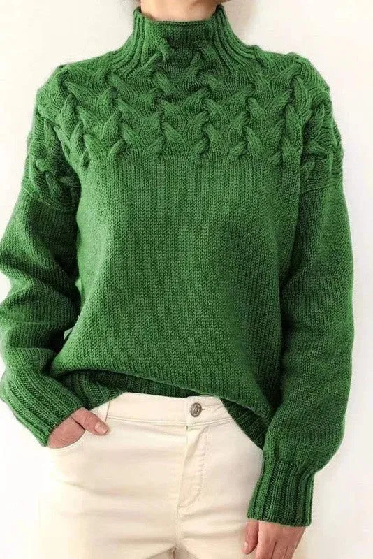Mock neck knit sweater sold by Miss Sparkling product image thumbnail 3