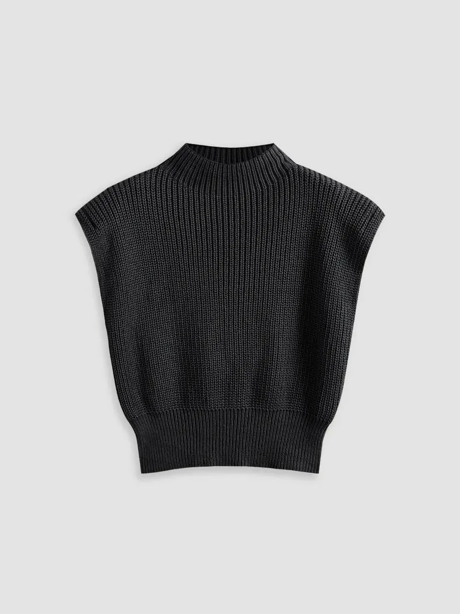 Cropped knit sleeveless sweater sold by Miss Sparkling product image thumbnail 3
