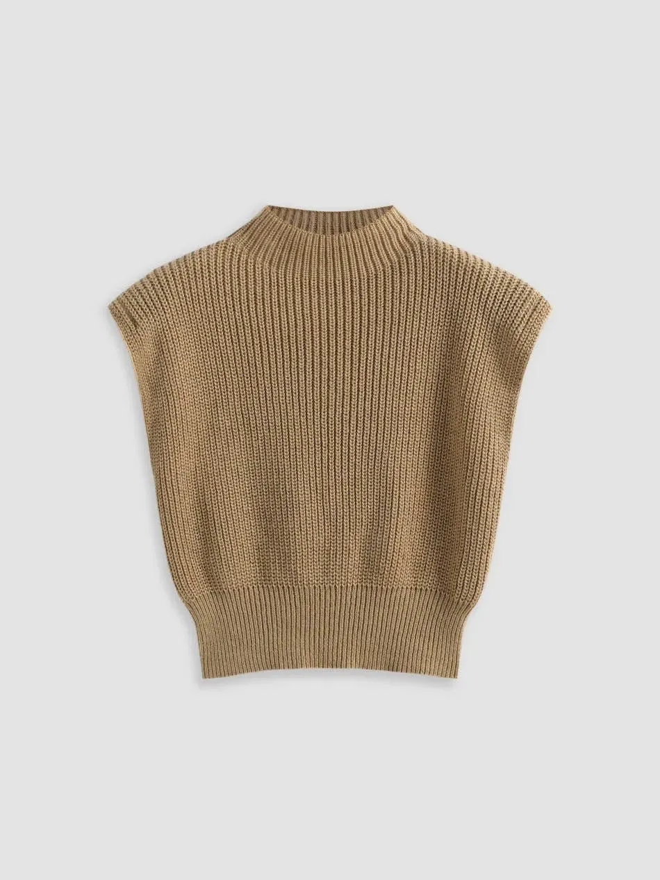 Cropped knit sleeveless sweater sold by Miss Sparkling product image thumbnail 4