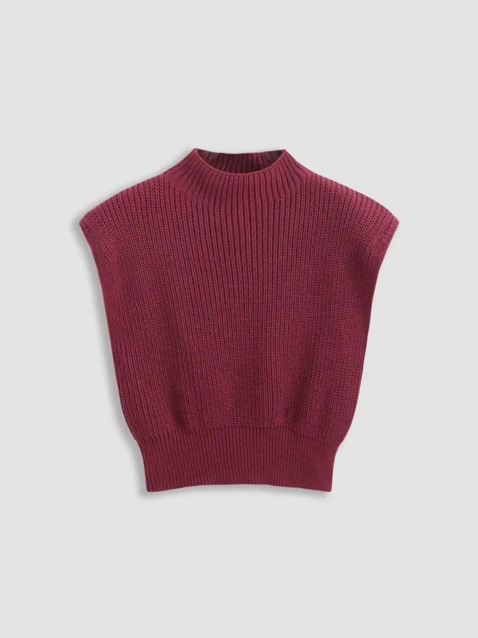 Cropped knit sleeveless sweater sold by Miss Sparkling product image thumbnail 2