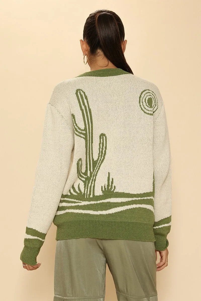 Desert cactus knit sweater sold by Miss Sparkling product image thumbnail 2