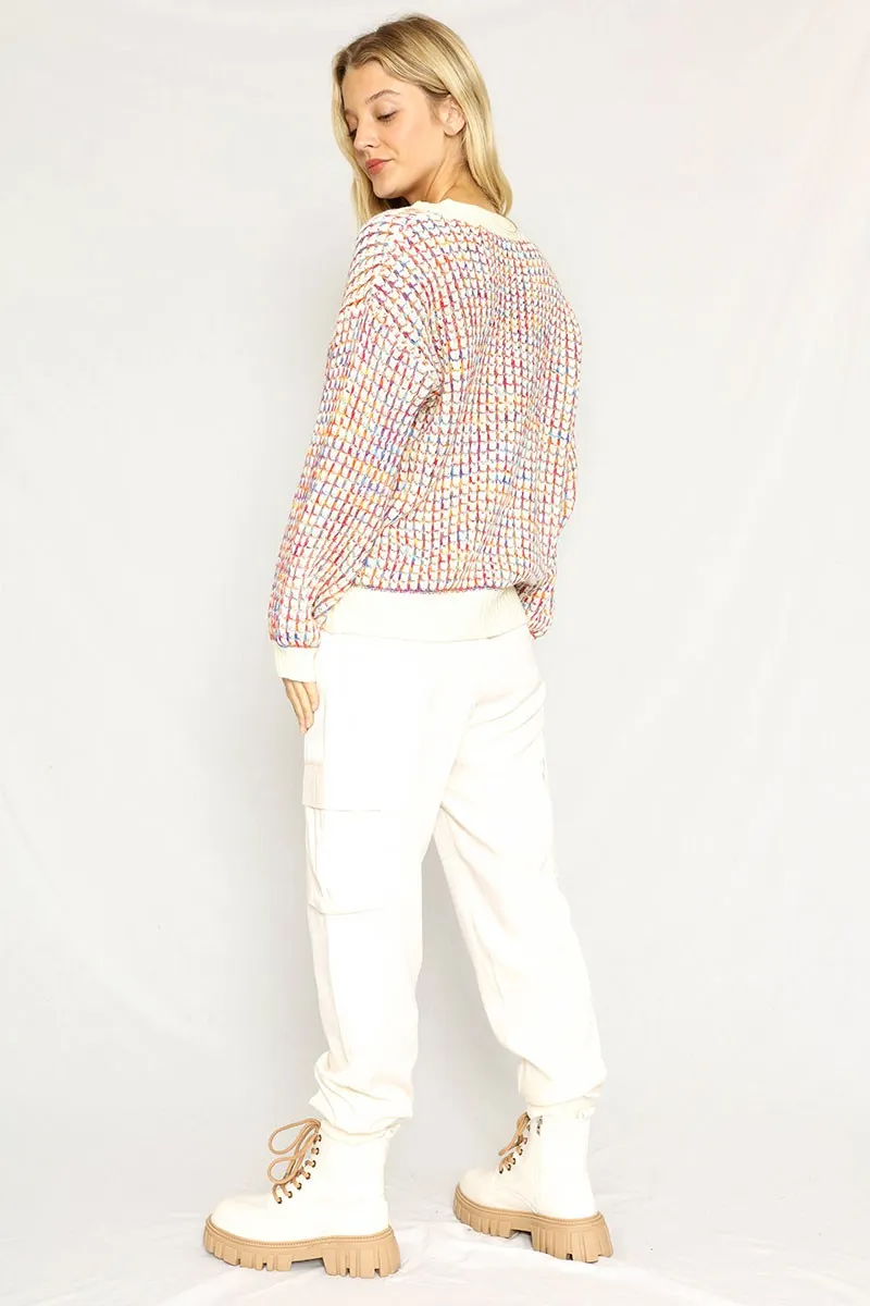 Multicolored knit sweater sold by Miss Sparkling product image thumbnail 4