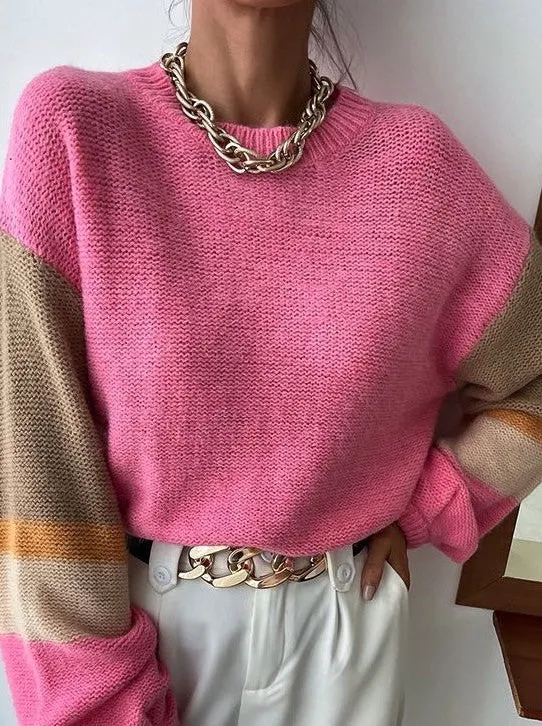 Color block knit sweater sold by Miss Sparkling