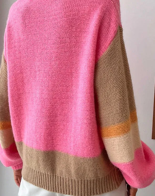 Color block knit sweater sold by Miss Sparkling product image thumbnail 2