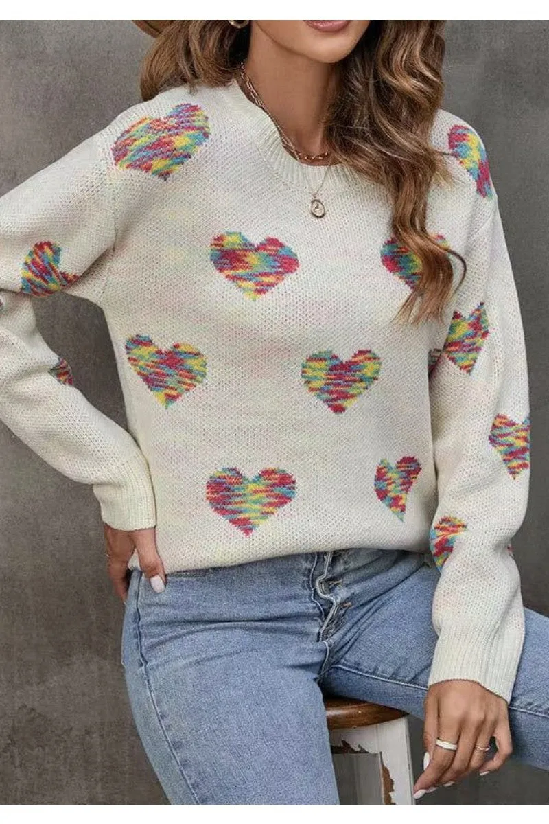 Multicolored heart sweater sold by Miss Sparkling product image thumbnail 2