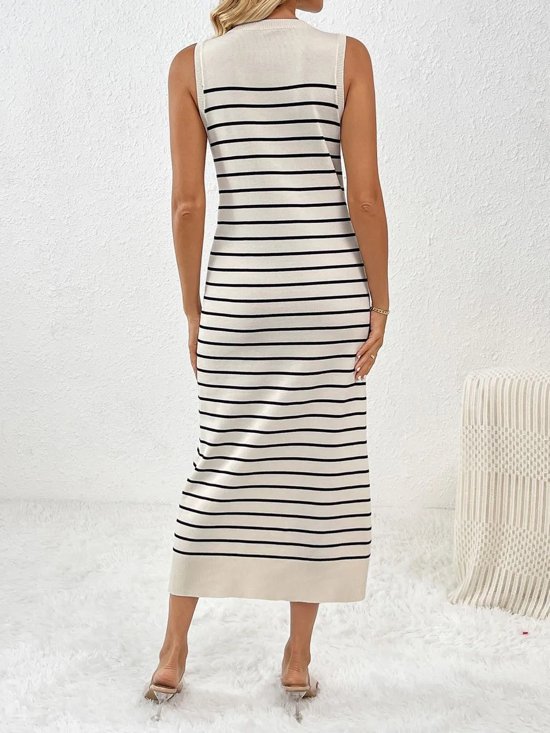 Striped sleeveless midi dress sold by Miss Sparkling product image thumbnail 2