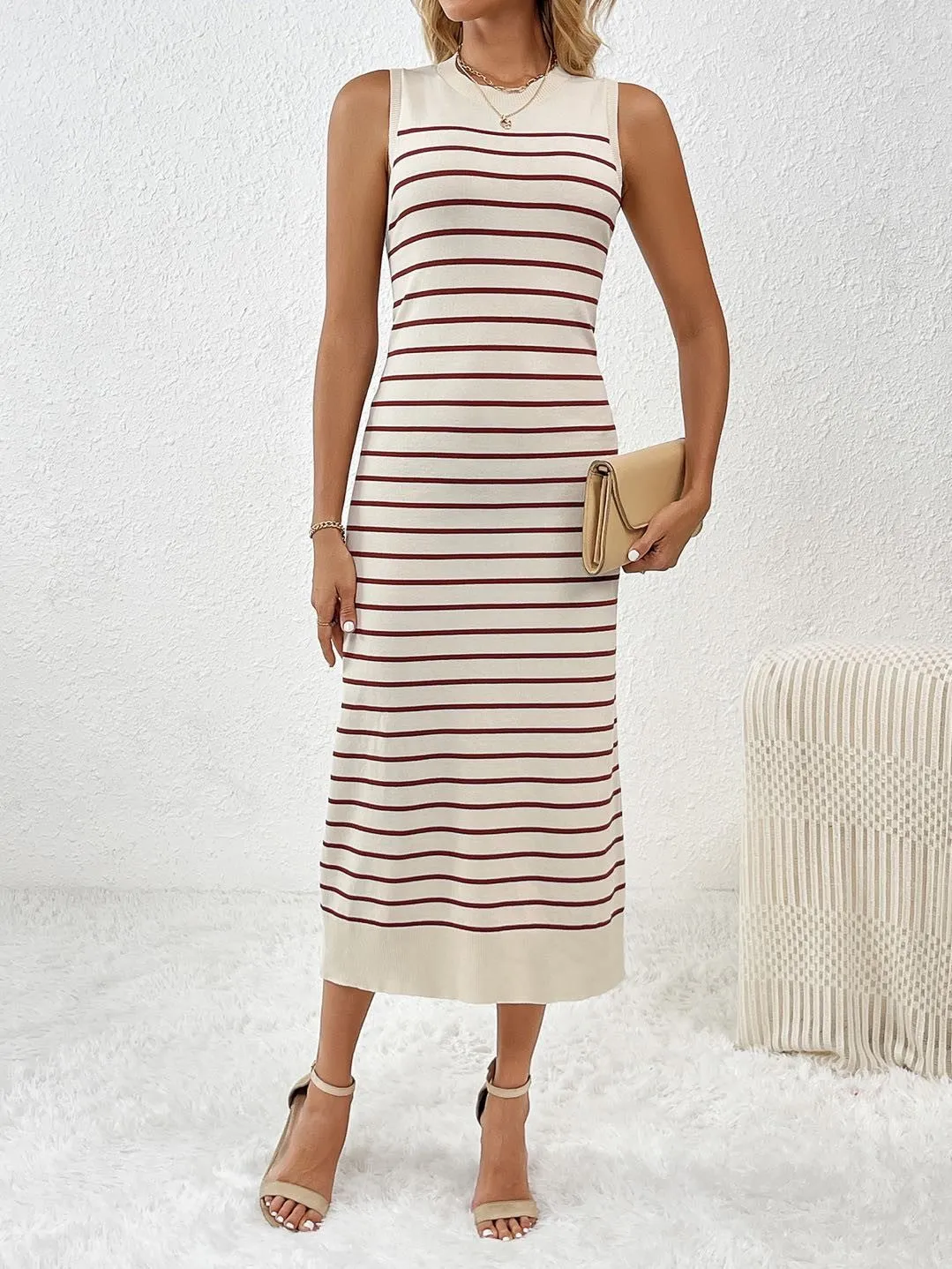 Striped sleeveless midi dress sold by Miss Sparkling product image thumbnail 3