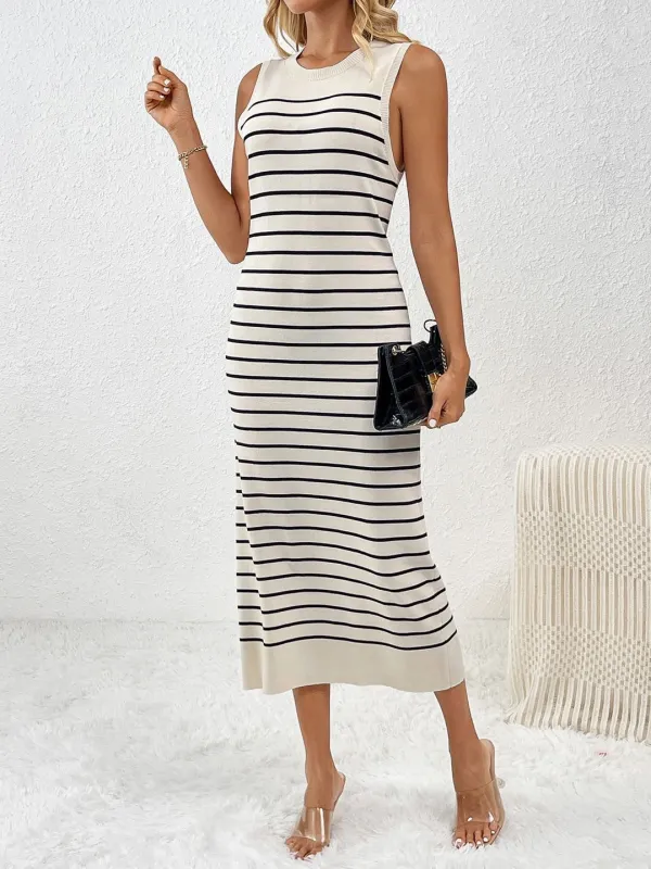 Striped sleeveless midi dress sold by Miss Sparkling