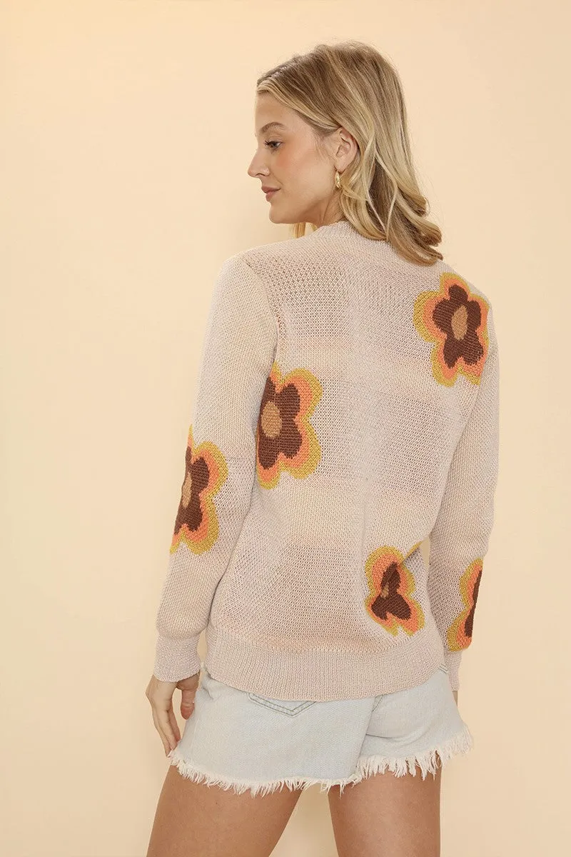 Retro flower cardigan sold by Miss Sparkling product image thumbnail 2
